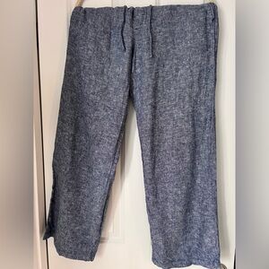 Old Navy blue linen pants. Size medium.
